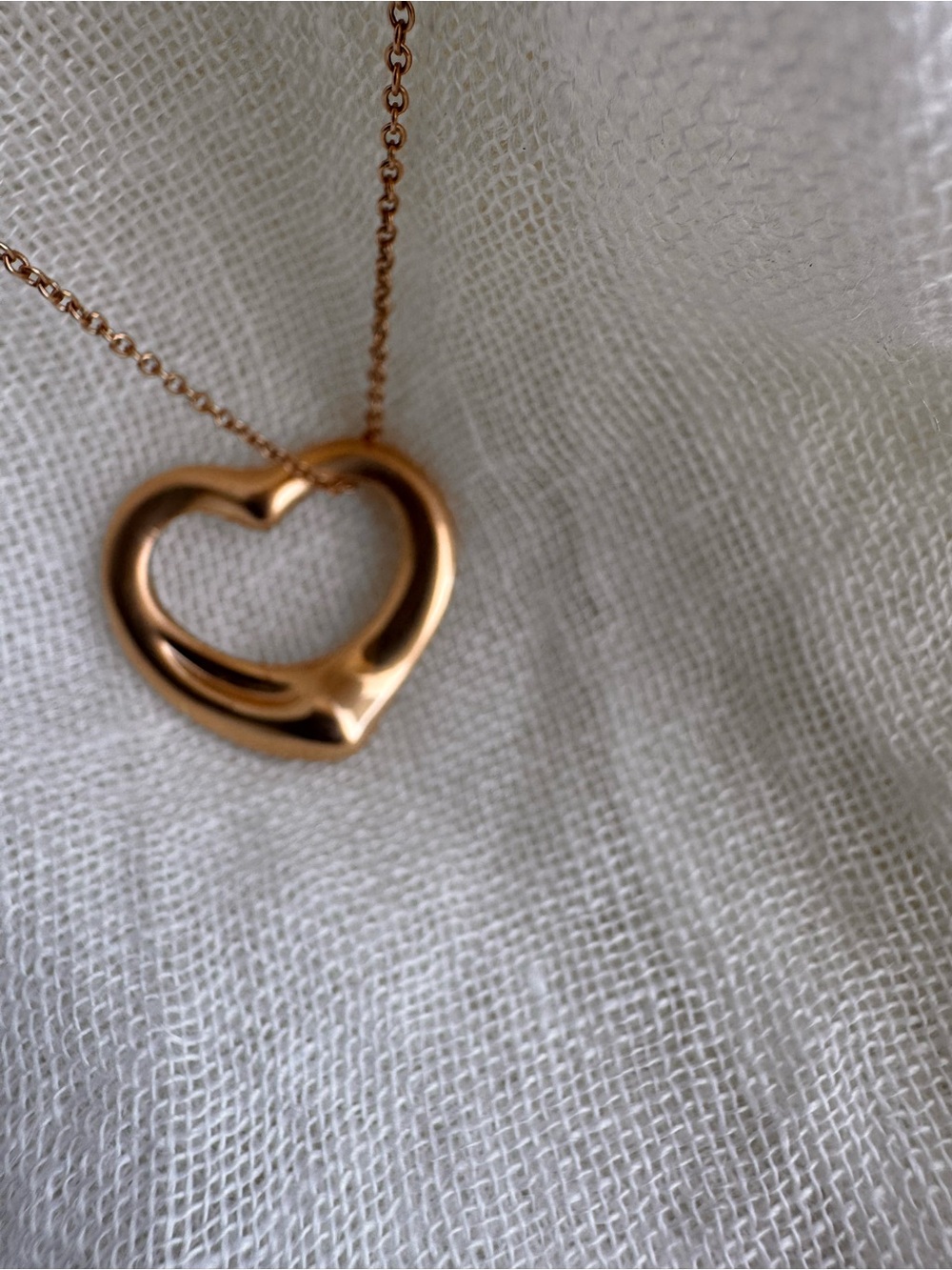 Tiffany & Co. Elsa Peretti 18k Yellow Gold Open Heart Pendant Necklace
